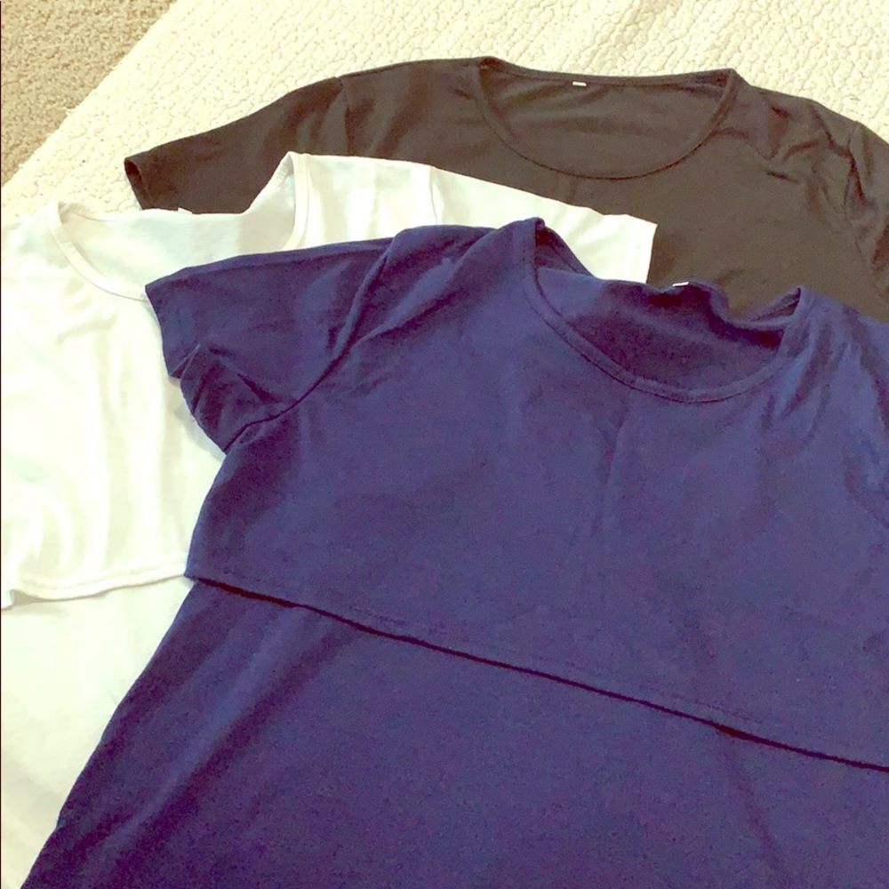 Lot of 3 nursing breastfeeding tops size L
